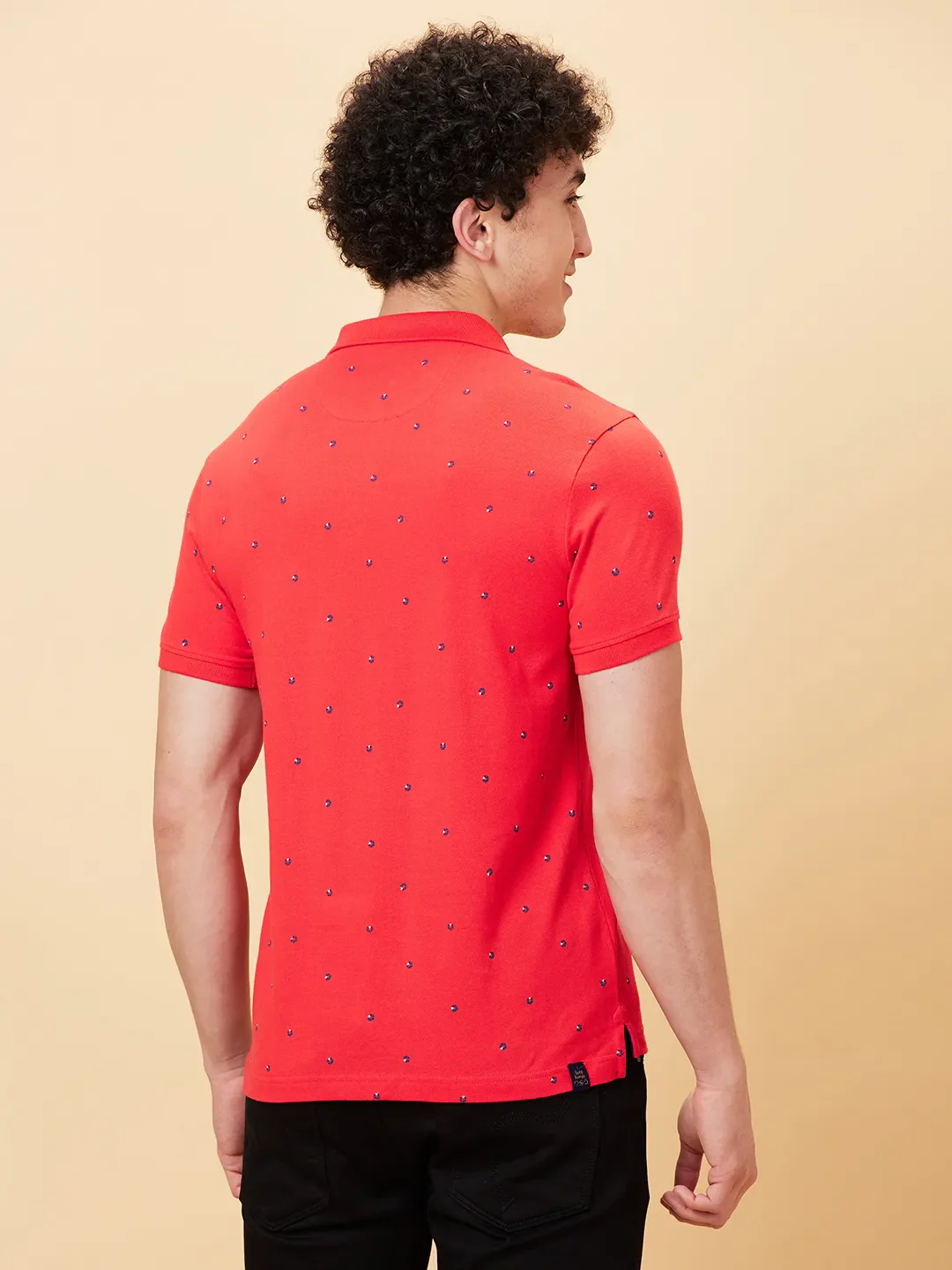 Red Regular Fit Men's Polo T-Shirt by Being Human Clothing - Image 4