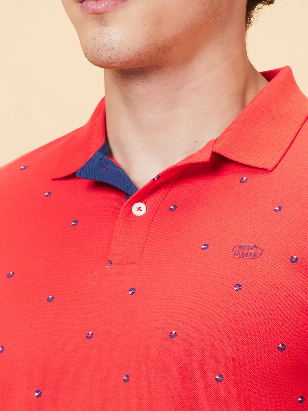 Red Regular Fit Men's Polo T-Shirt by Being Human Clothing - Image 5