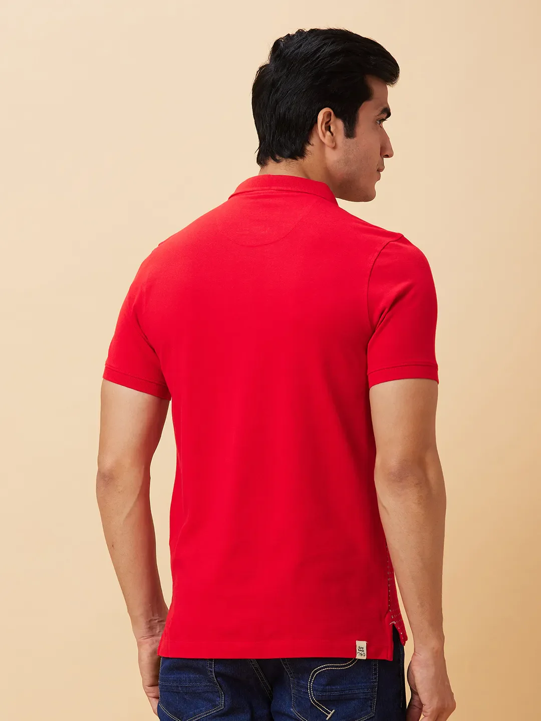 Red Regular Fit Men's Polo T-Shirt by Being Human Clothing - Image 2