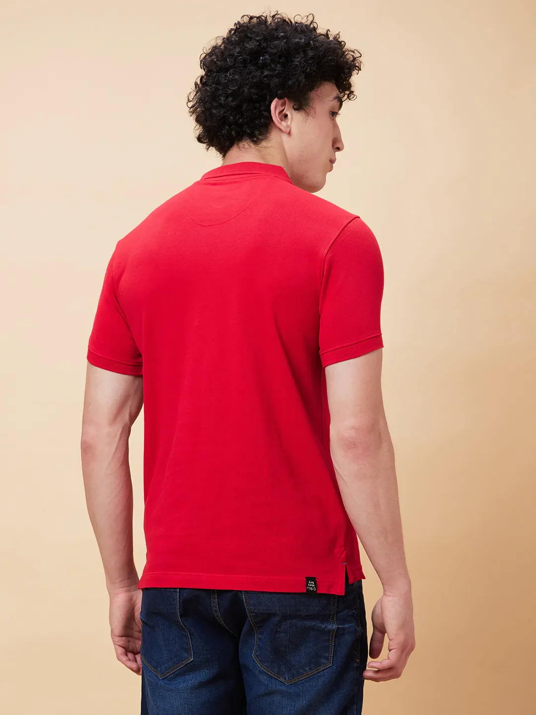 Red Regular Fit Men's Polo T-Shirt by Being Human Clothing - Image 4