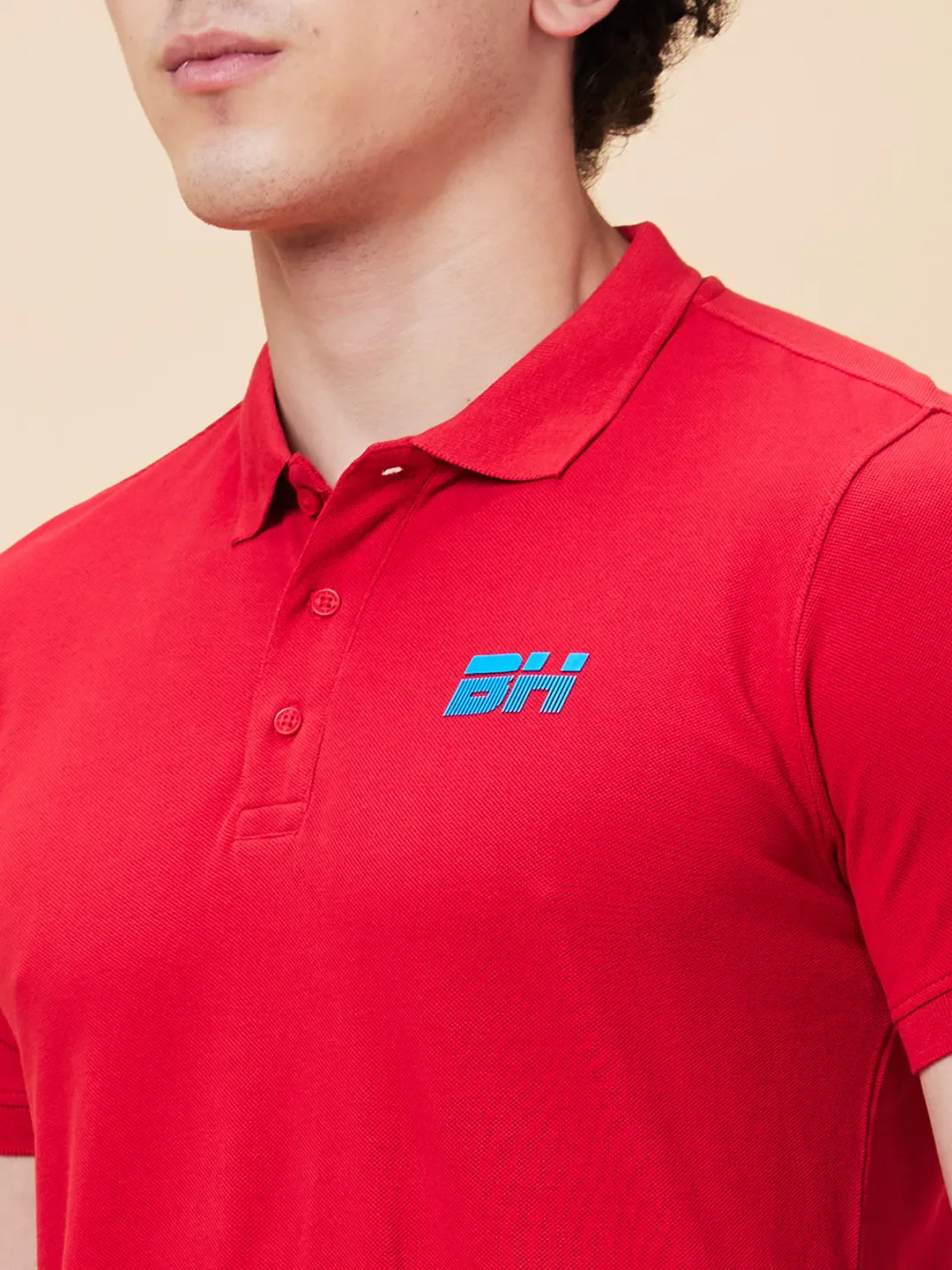 Red Regular Fit Men's Polo T-Shirt by Being Human Clothing - Image 5