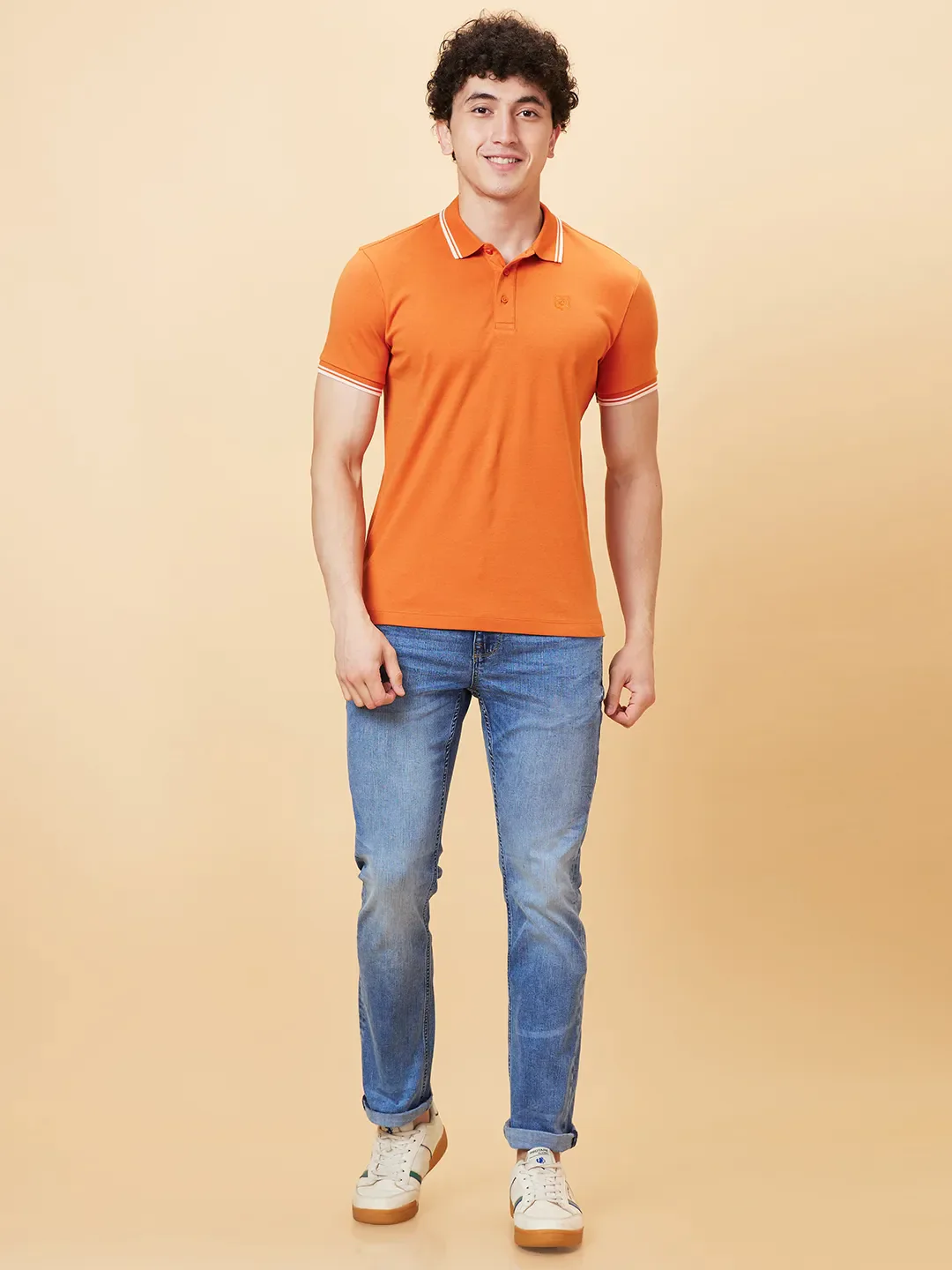 Brown Regular Fit Men's Polo T-Shirt by Being Human Clothing - Image 2