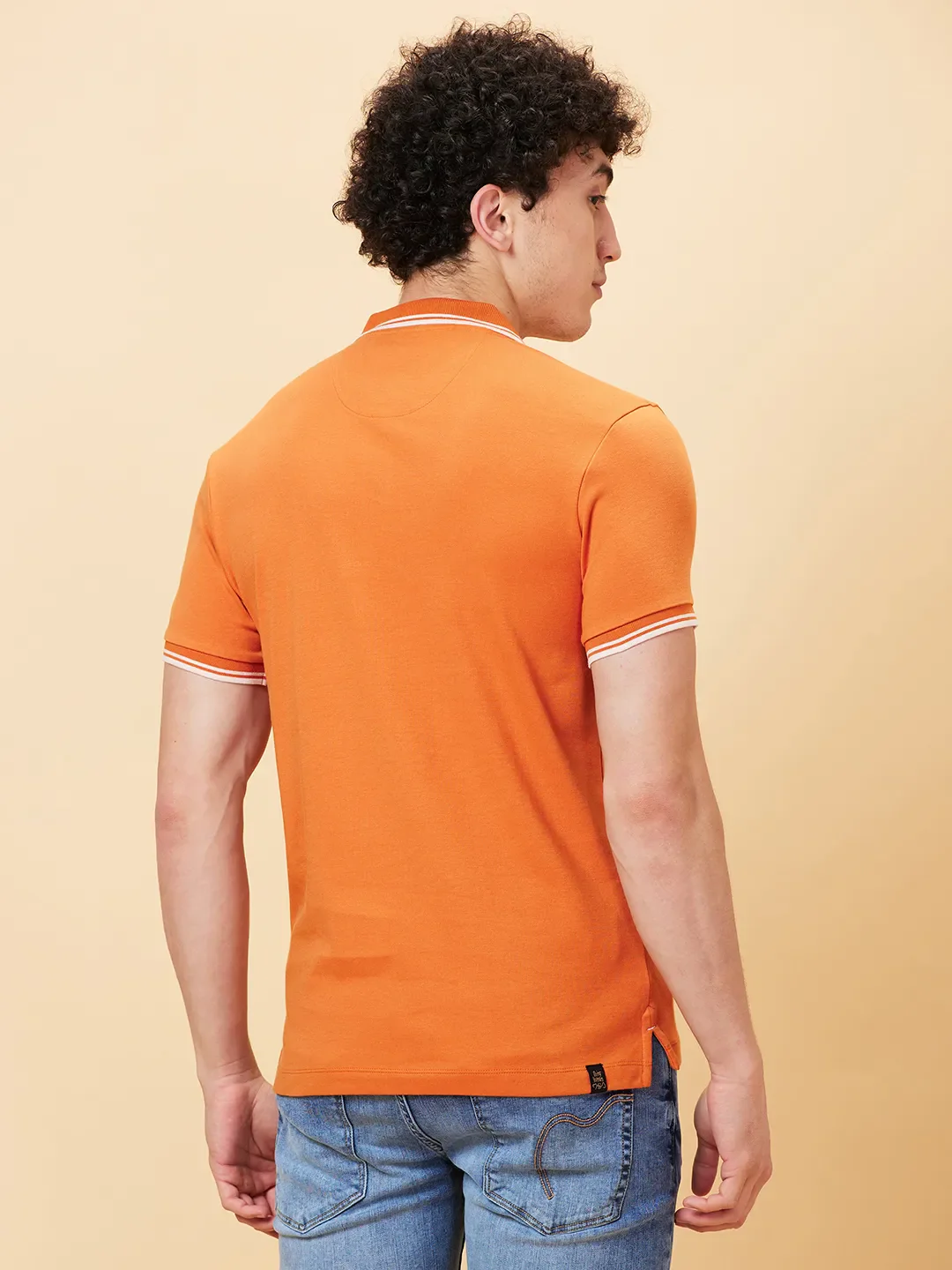 Brown Regular Fit Men's Polo T-Shirt by Being Human Clothing - Image 4