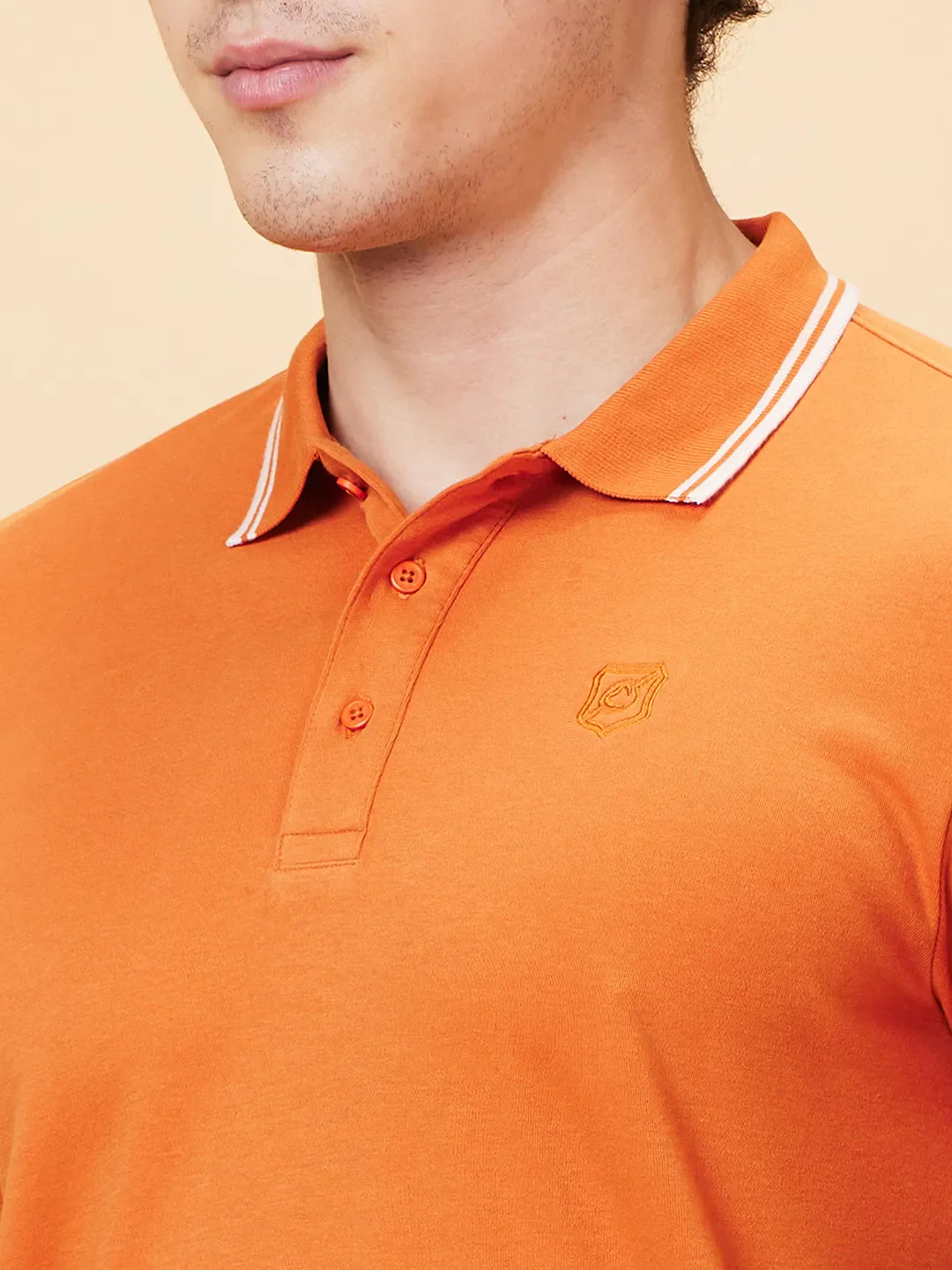 Brown Regular Fit Men's Polo T-Shirt by Being Human Clothing - Image 5
