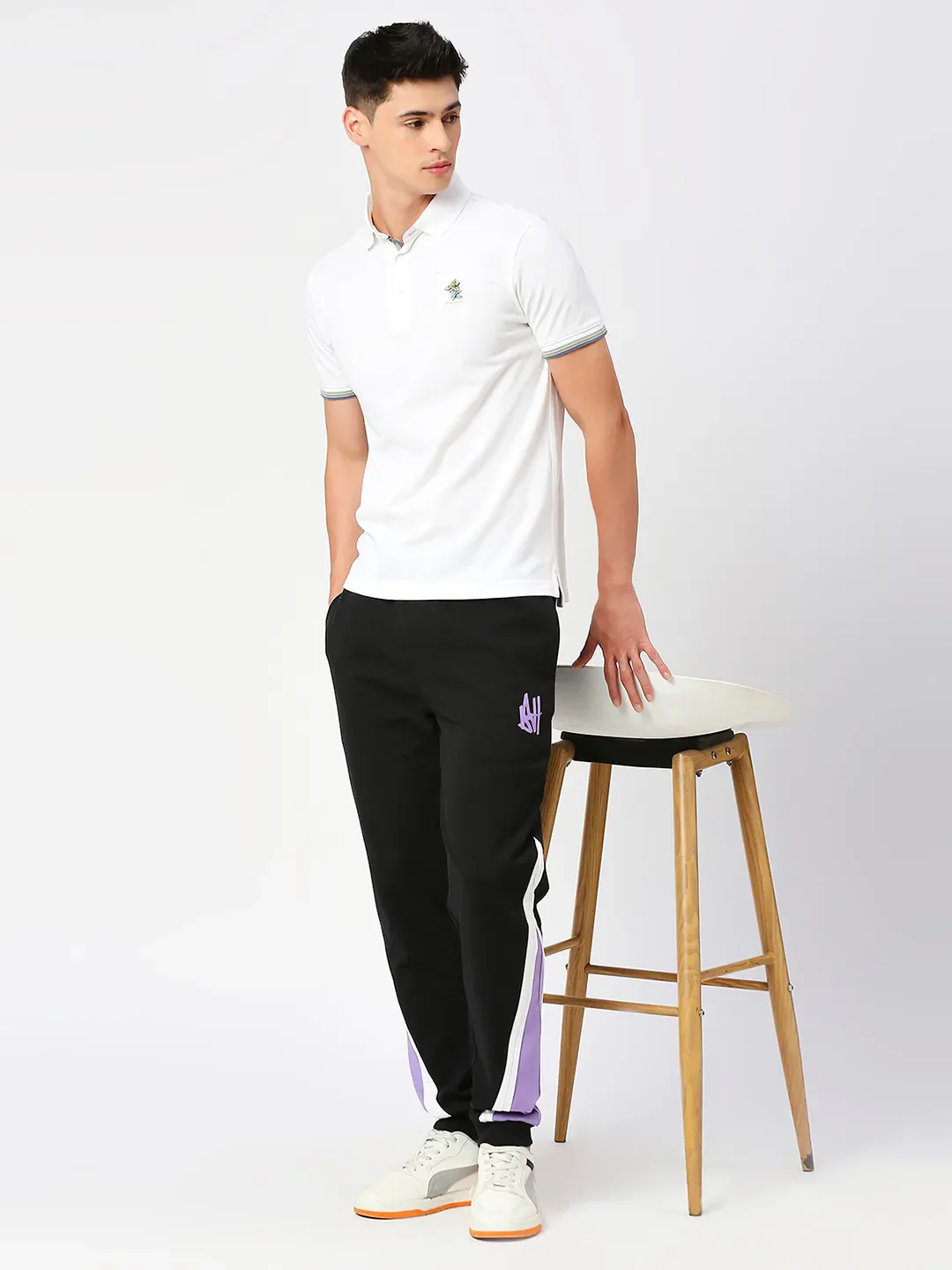 White Regular Fit Men's Polo T-Shirt by Being Human Clothing - Image 6
