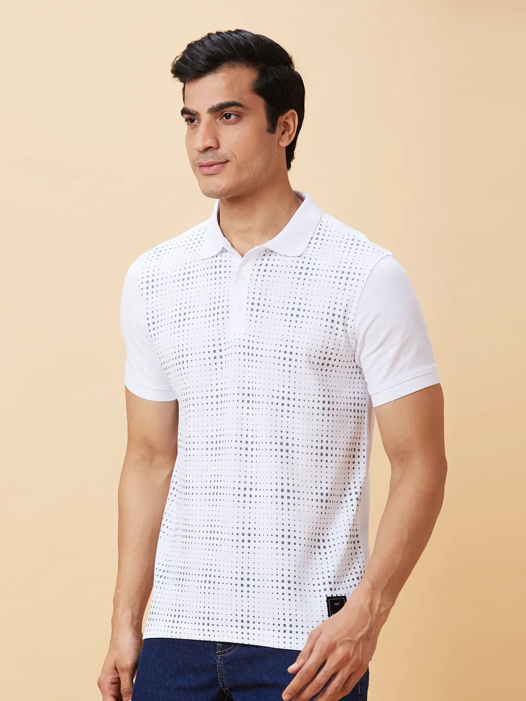 White Regular Fit Men's Polo T-Shirt by Being Human Clothing - Image 3