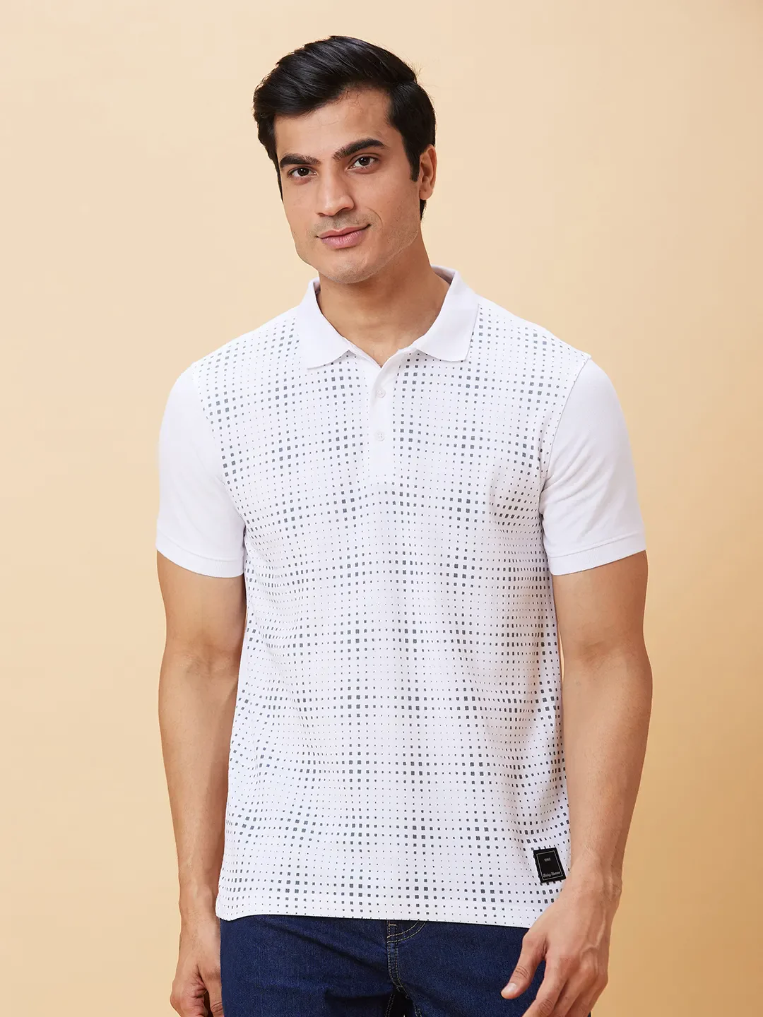 White Regular Fit Men's Polo T-Shirt by Being Human Clothing - Image 6