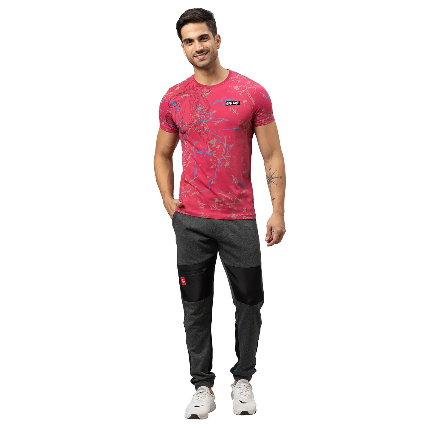 Grey Regular Fit Track Pants For Men By Being Human Clothing - Image 2