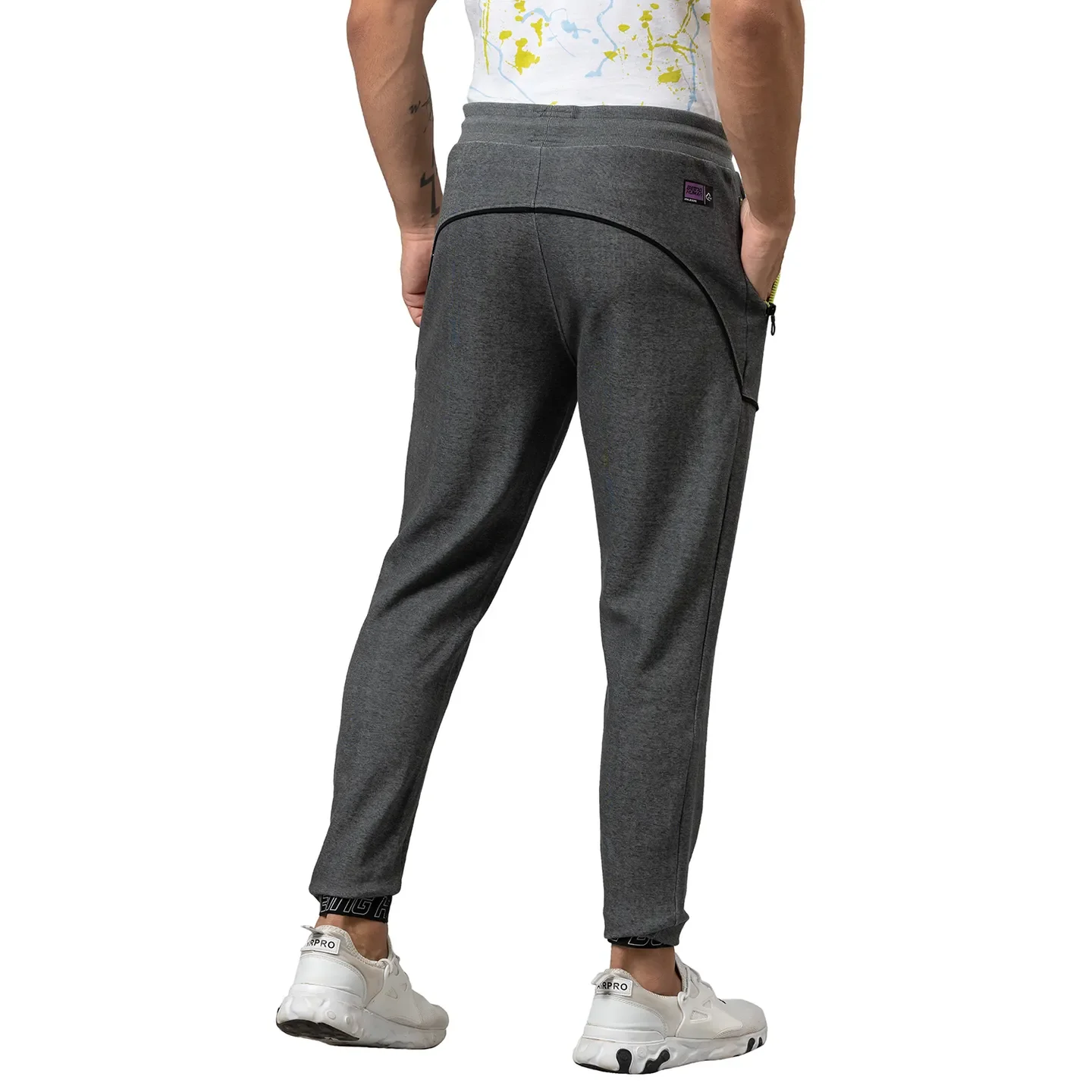 Grey Regular Fit Men's Track Pants by Being Human Clothing - Image 3