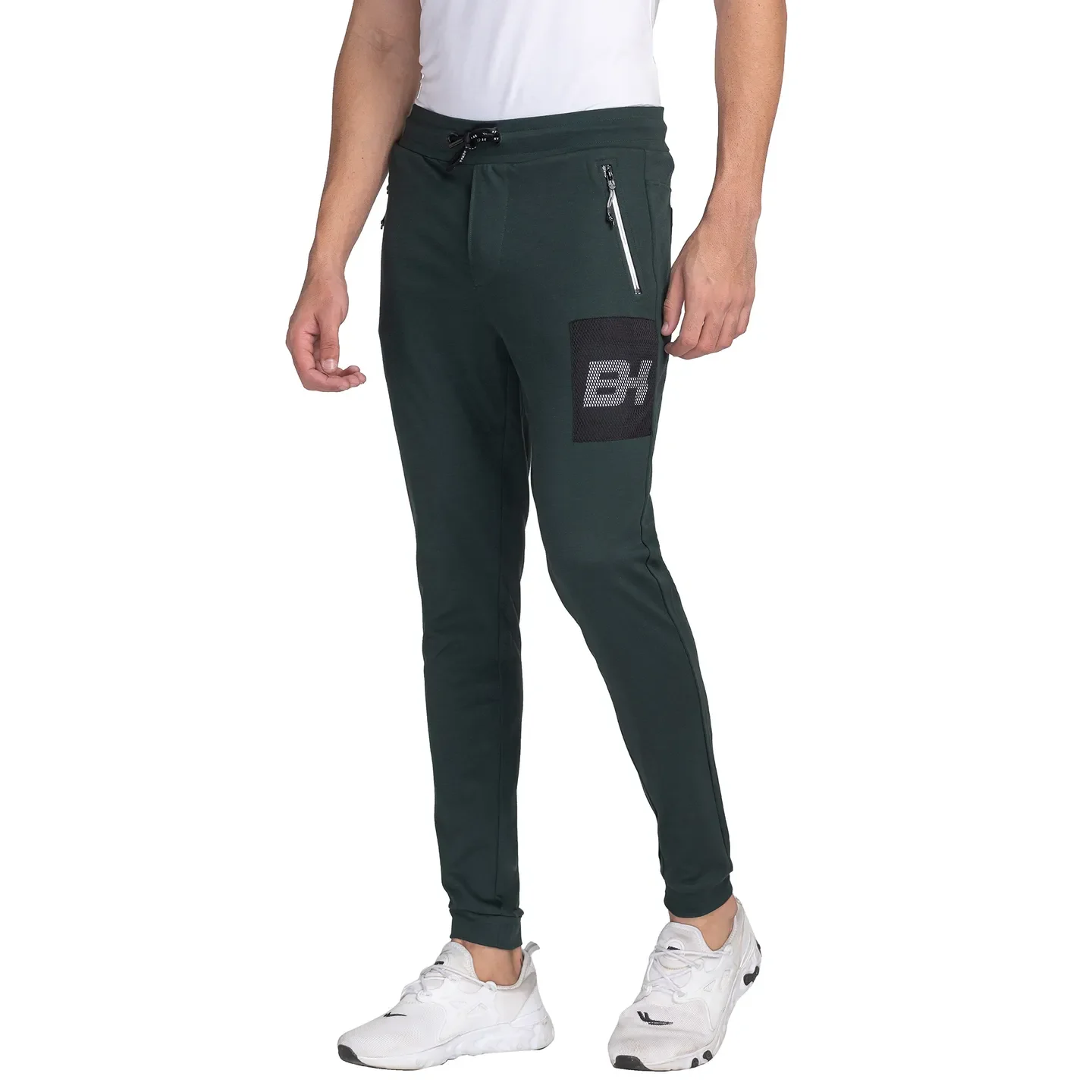 Green Regular Fit Men's Track Pants by Being Human Clothing - Image 2