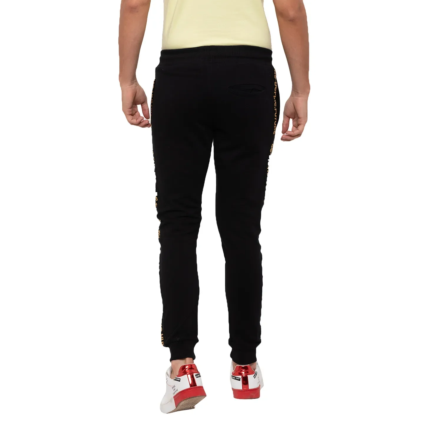 Black Regular Fit Men's Track Pants by Being Human Clothing - Image 3