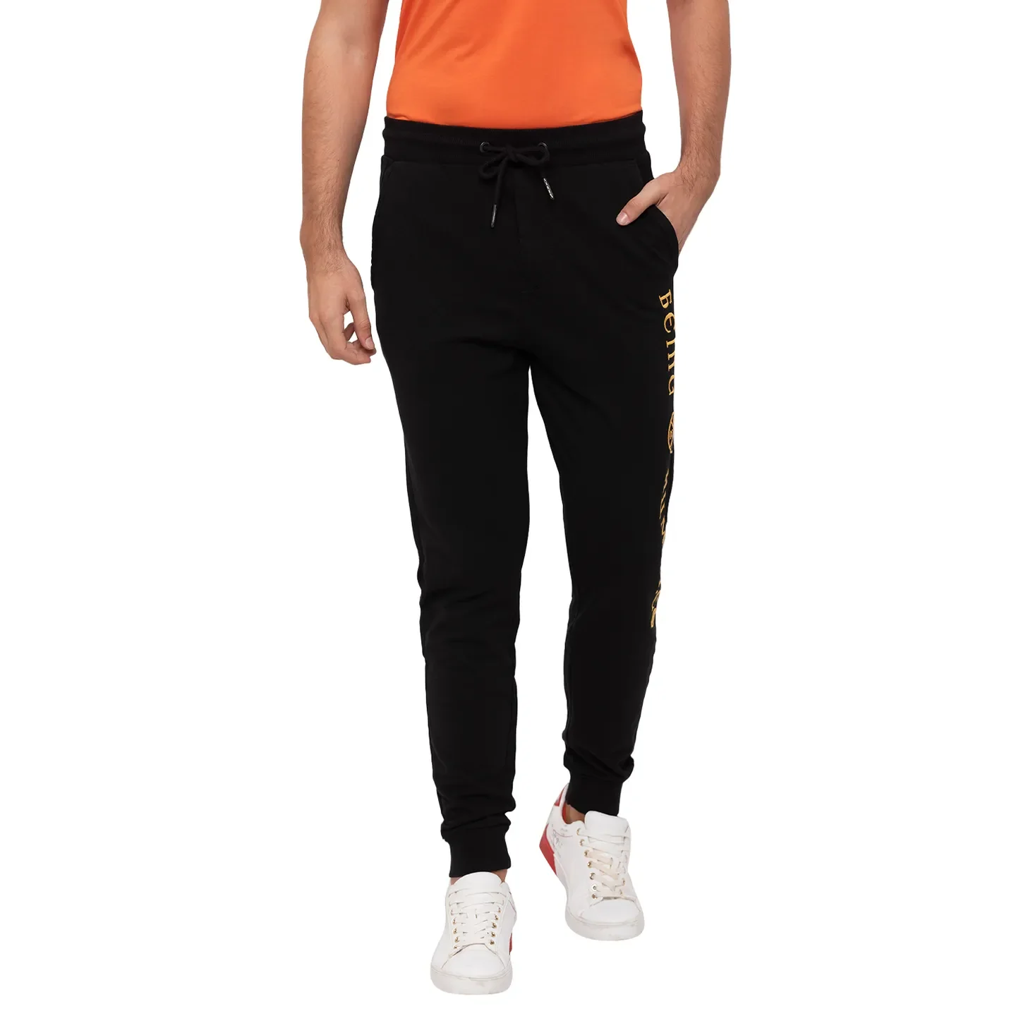 Regular Fit Black Track Pants - Being Human clothing