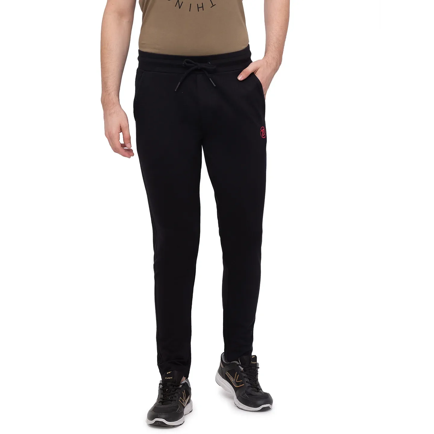 Black Regular Fit Men's Track Pants by Being Human Clothing