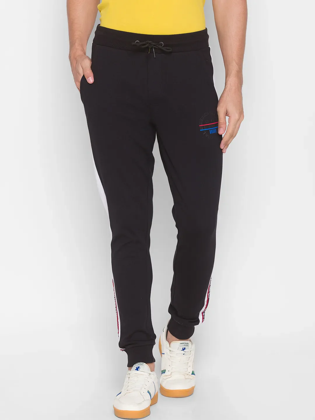 Black Regular Fit Men's Track Pants by Being Human Clothing