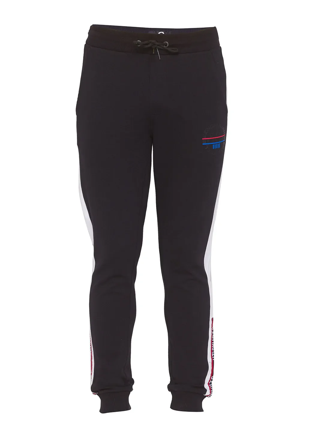 Black Regular Fit Men's Track Pants by Being Human Clothing - Image 6