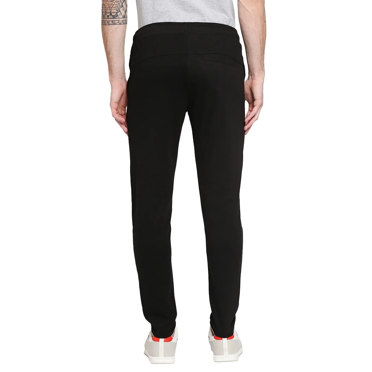 Black Regular Fit Men's Track Pants by Being Human Clothing - Image 4