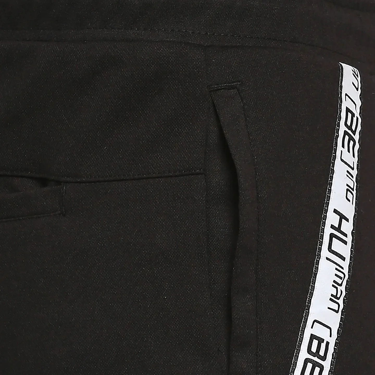 Black Regular Fit Men's Track Pants by Being Human Clothing - Image 5