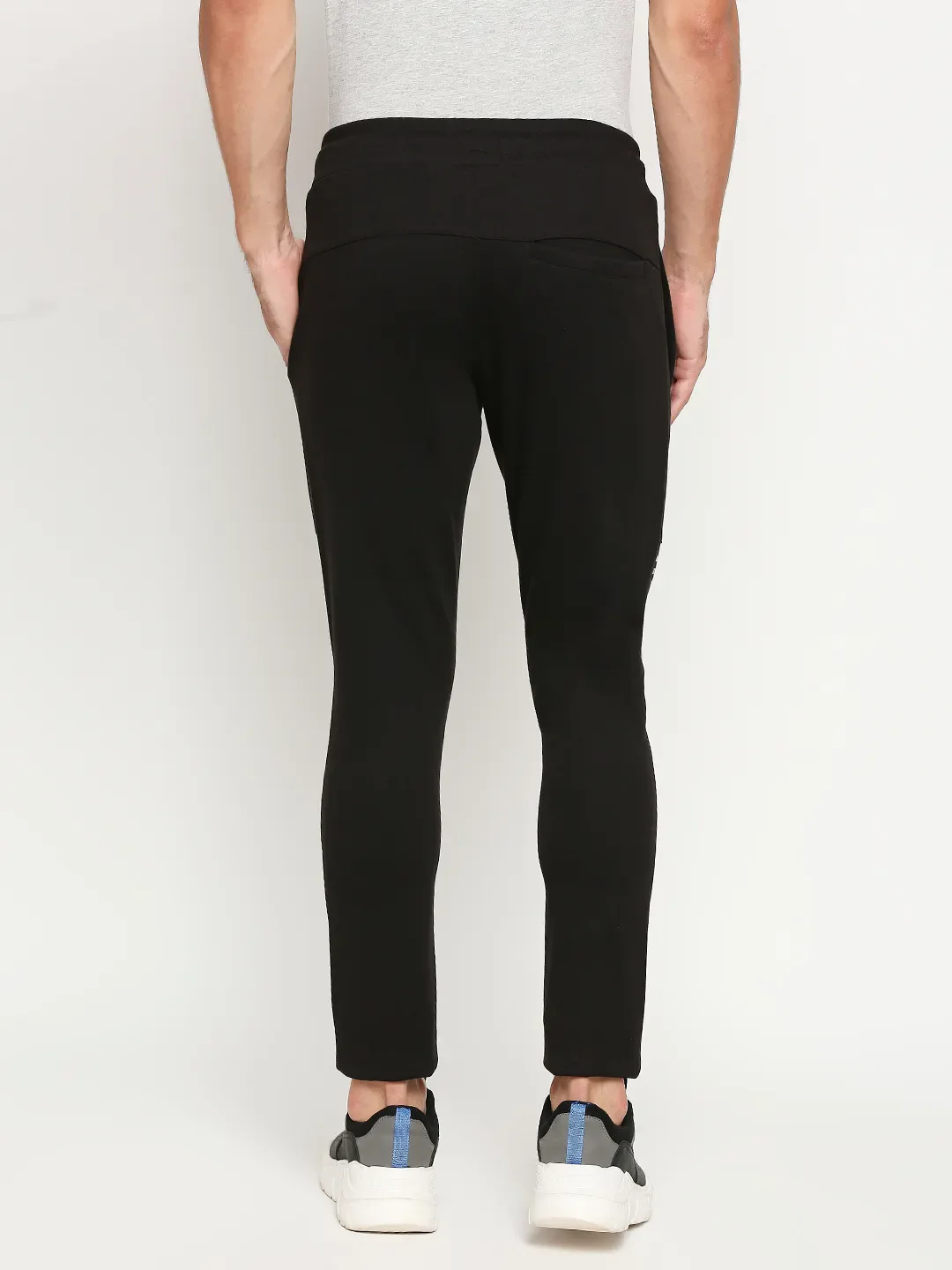 Black Regular Fit Men's Track Pants by Being Human Clothing - Image 4