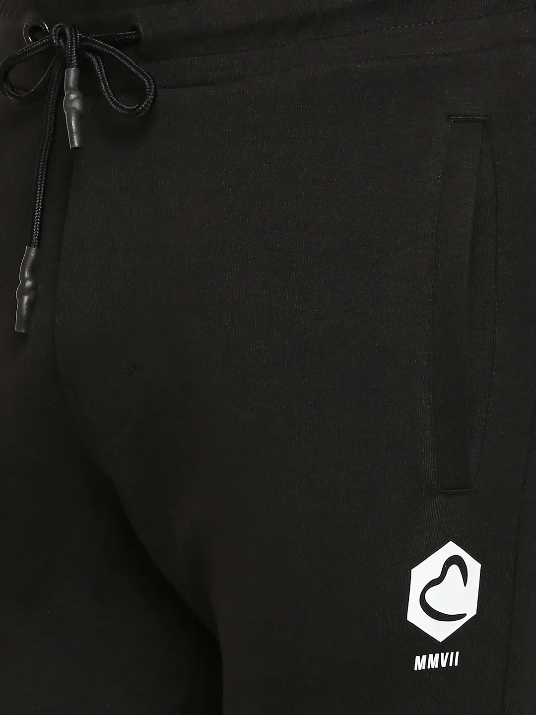 Black Regular Fit Men's Track Pants by Being Human Clothing - Image 5