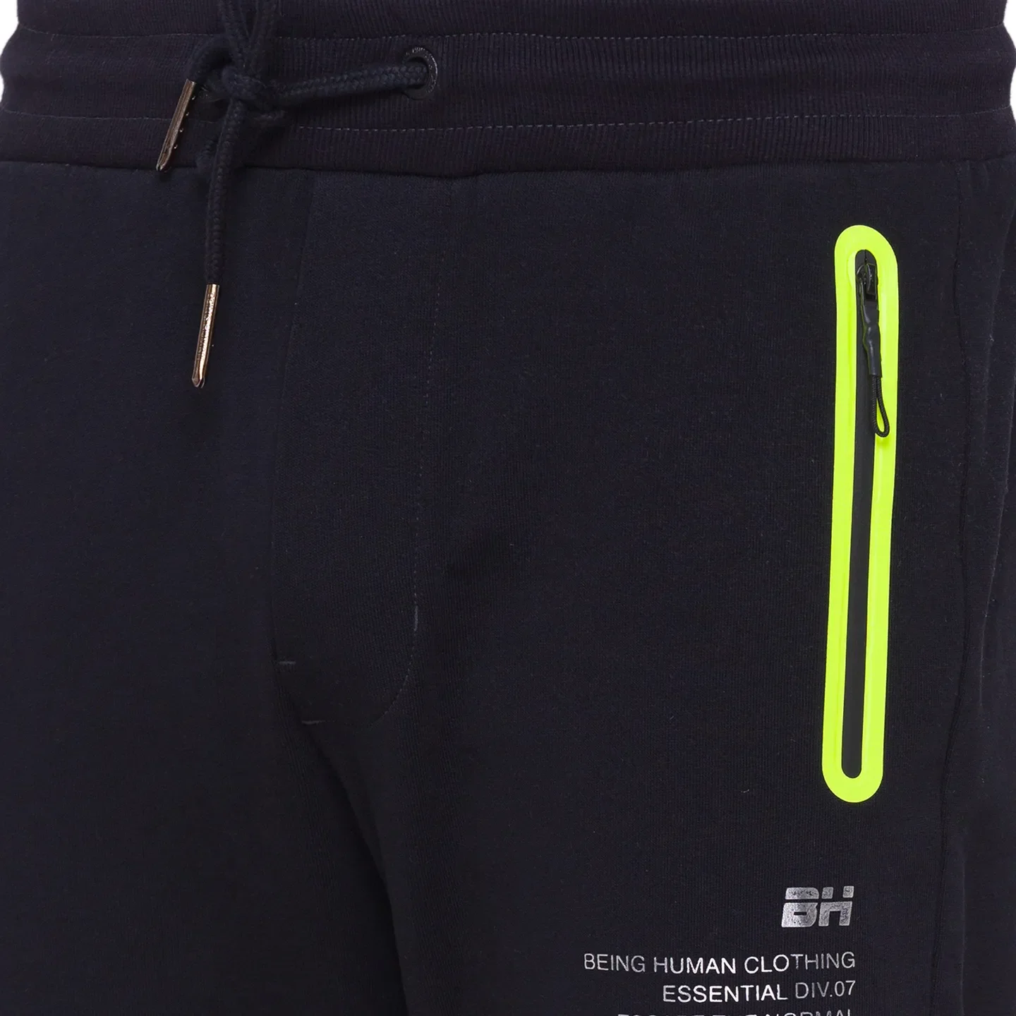 Black Regular Fit Men's Track Pants by Being Human Clothing - Image 3