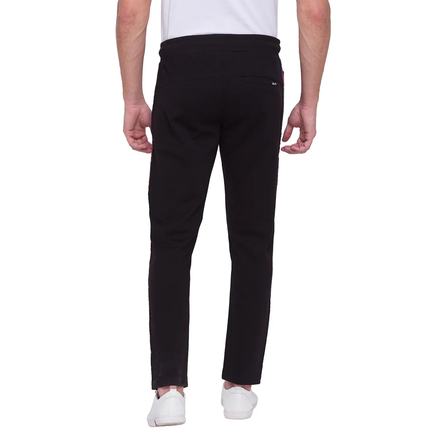 Black Regular Fit Track Pants For Men By Being Human Clothing - Image 2