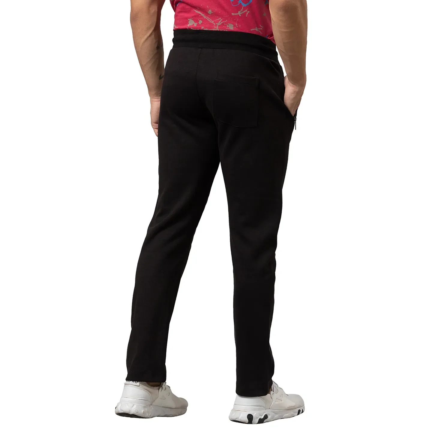 Black Regular Fit Men's Track Pants by Being Human Clothing - Image 3