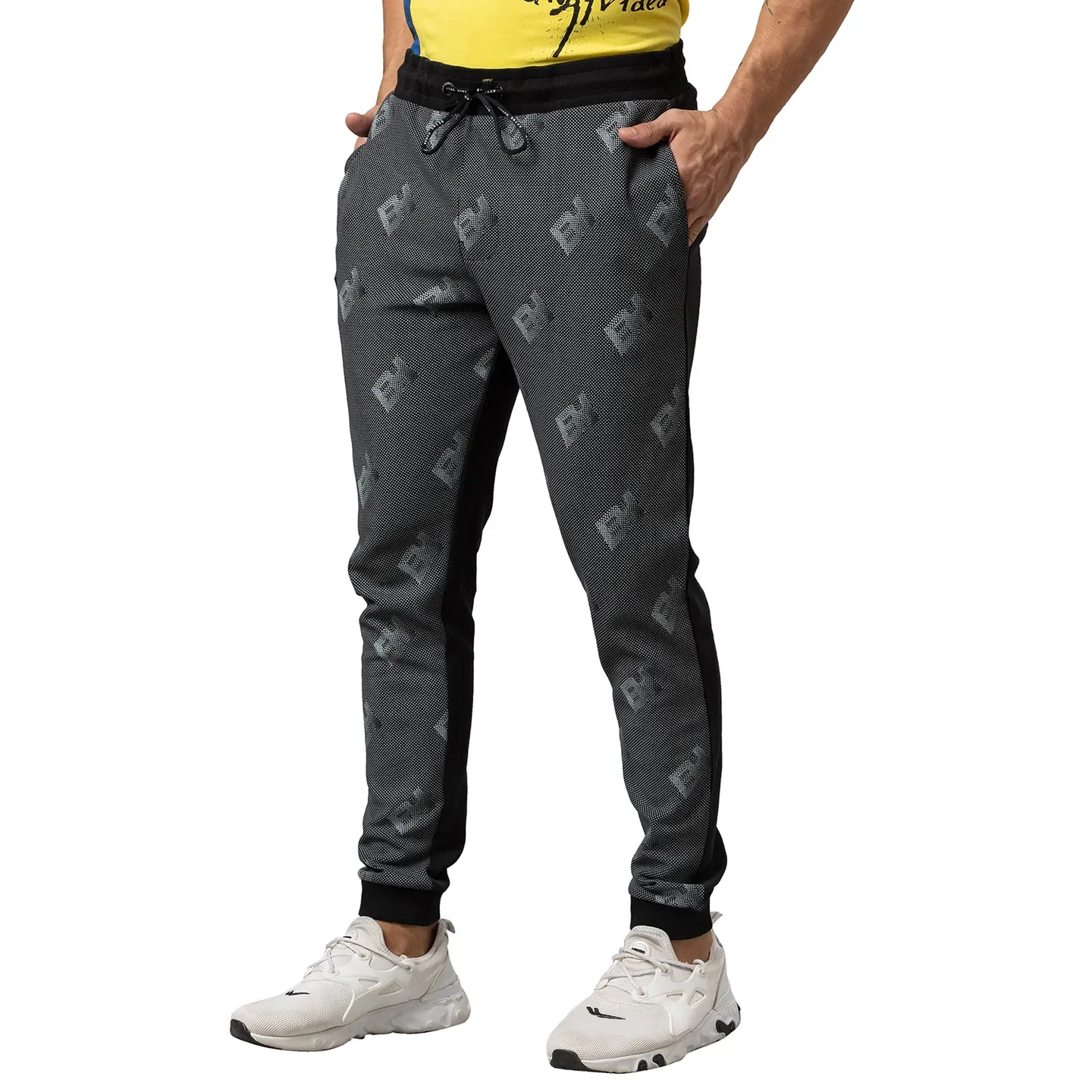 Black Regular Fit Track Pants For Men By Being Human Clothing - Image 4