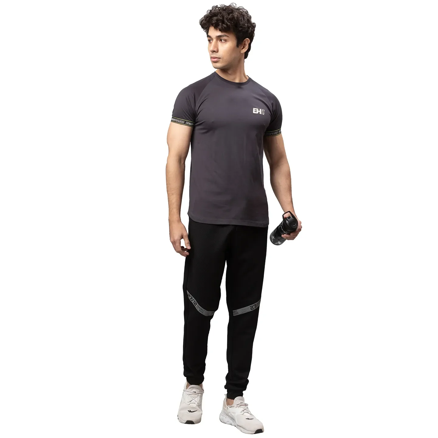 Black Regular Fit Men's Track Pants by Being Human Clothing - Image 5