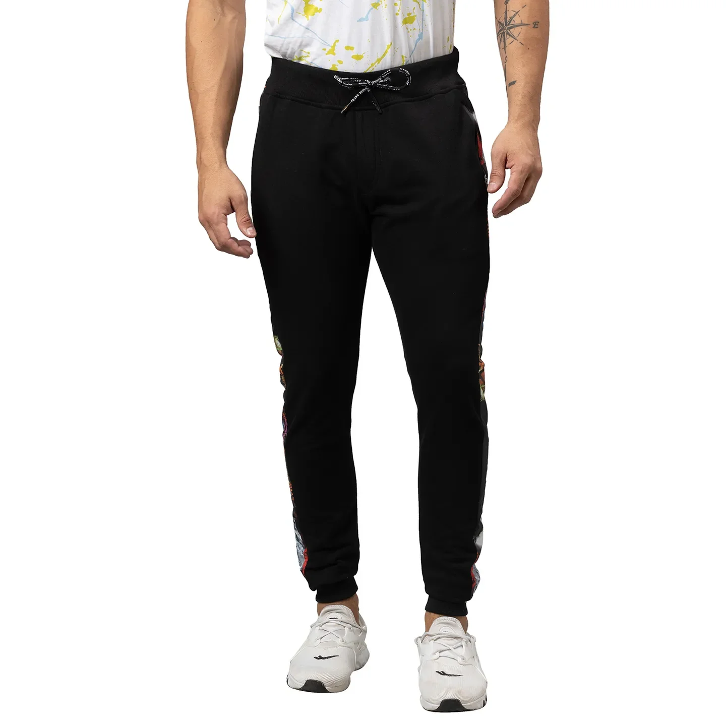 Black Regular Fit Track Pants For Men By Being Human Clothing