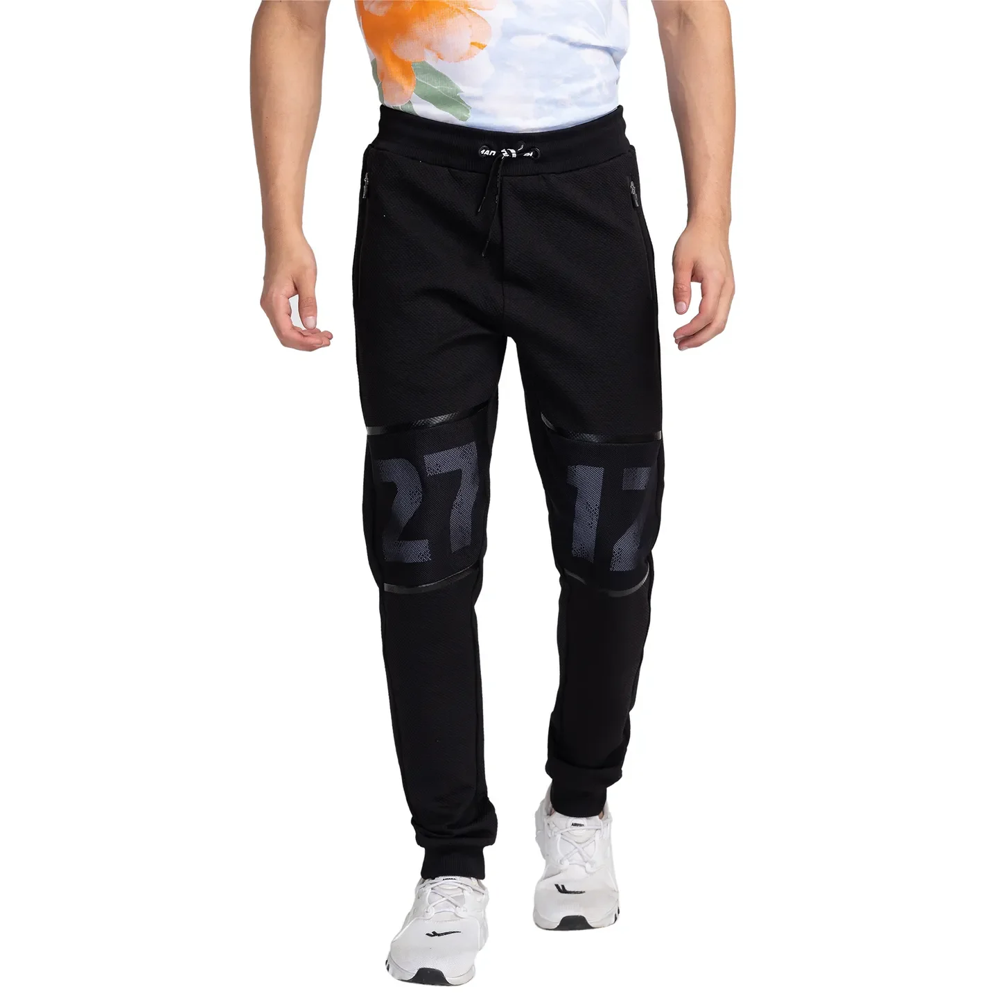Black Regular Fit Men's Track Pants by Being Human Clothing