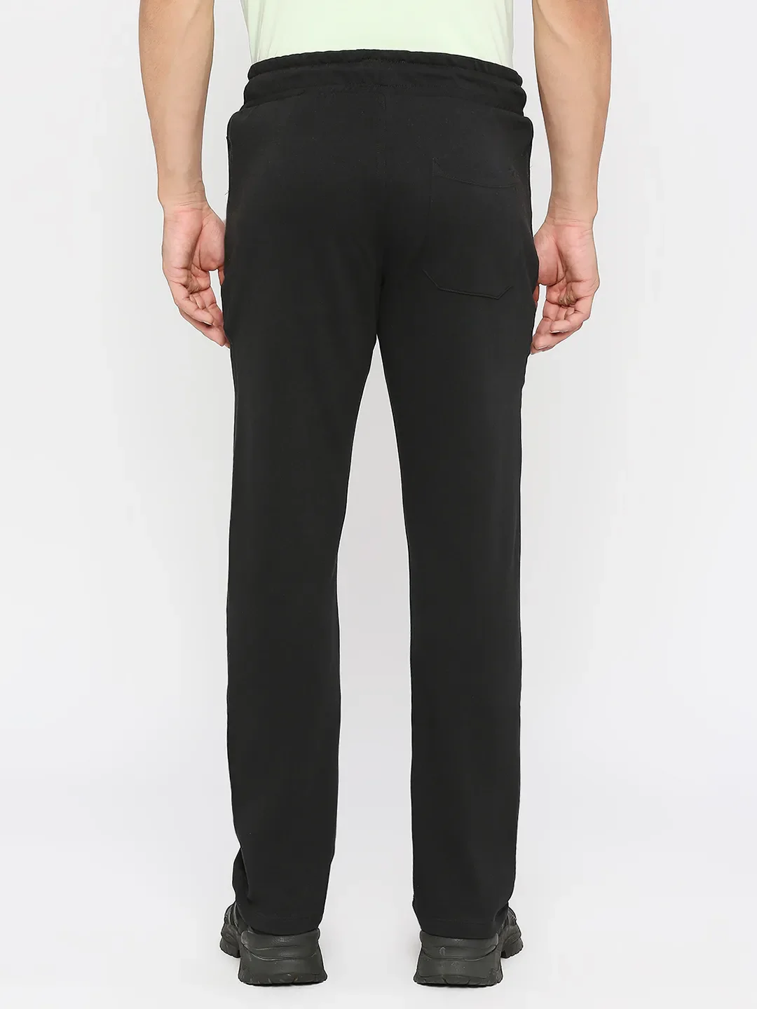 Black Regular Fit Men's Track Pants by Being Human Clothing - Image 4