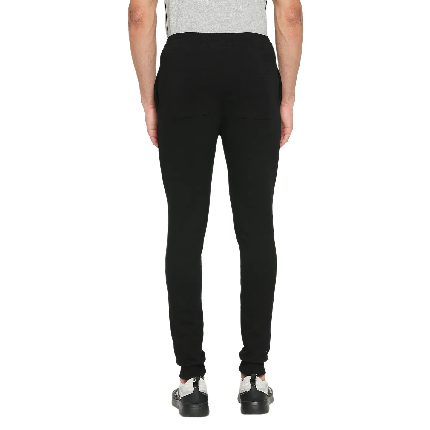 Black Regular Fit Track Pants For Men By Being Human Clothing - Image 4