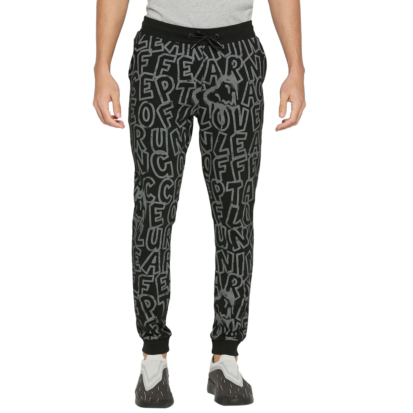 Black Regular Fit Track Pants For Men By Being Human Clothing