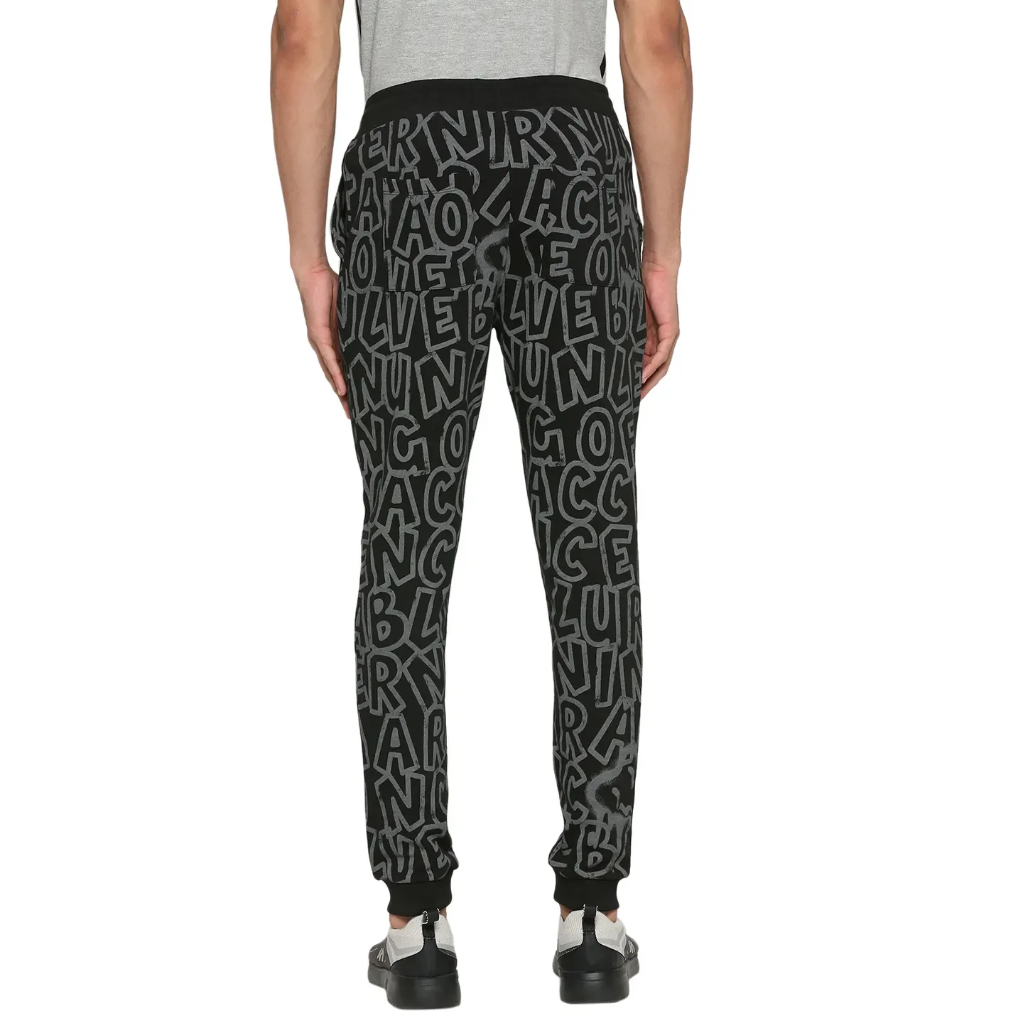Black Regular Fit Track Pants For Men By Being Human Clothing - Image 4