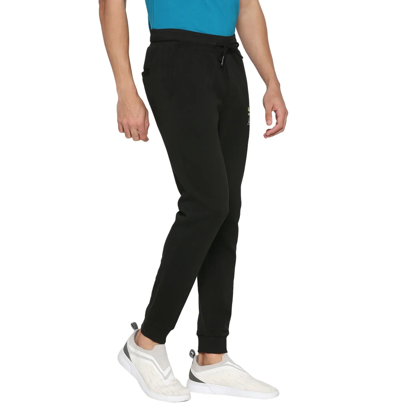Black Regular Fit Men's Track Pants by Being Human Clothing - Image 3
