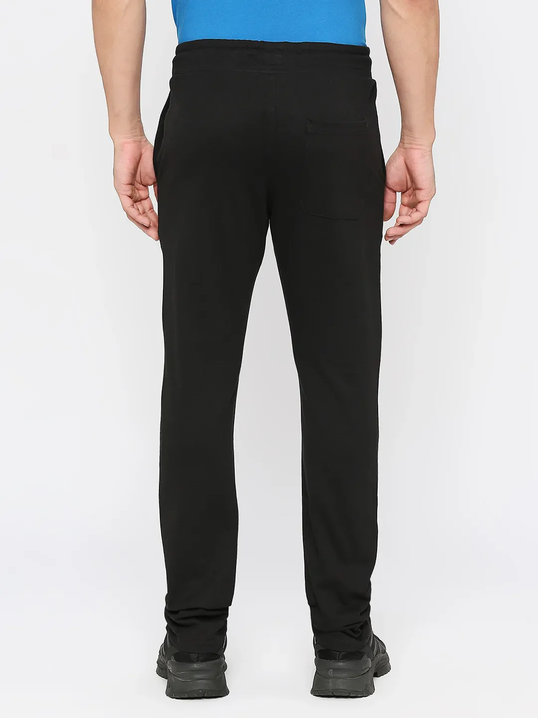 Black Regular Fit Men's Track Pants by Being Human Clothing - Image 4
