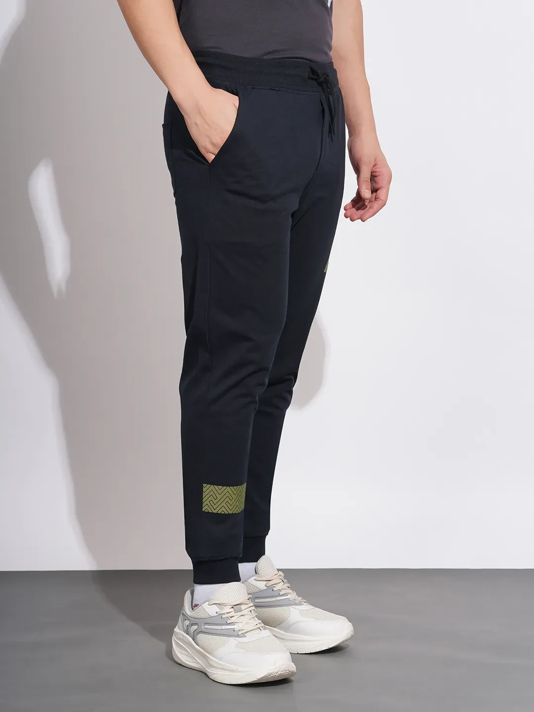 Black Regular Fit Men's Track Pants by Being Human Clothing - Image 2