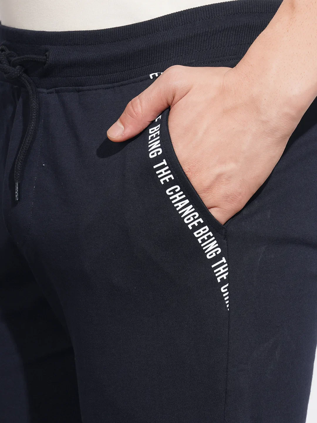 Black Regular Fit Men's Track Pants by Being Human Clothing - Image 5