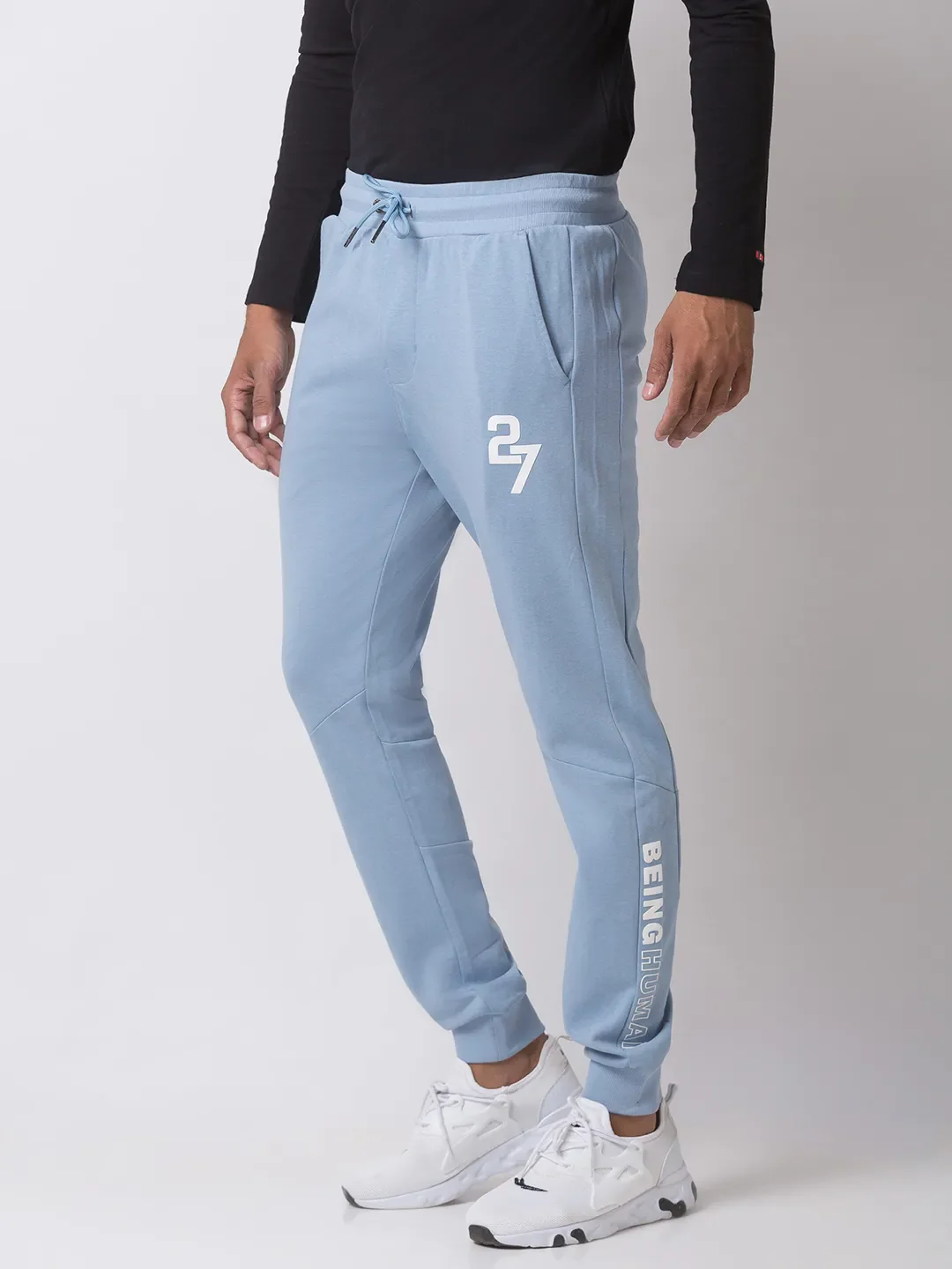 Blue Regular Fit Men's Track Pants by Being Human Clothing - Image 2