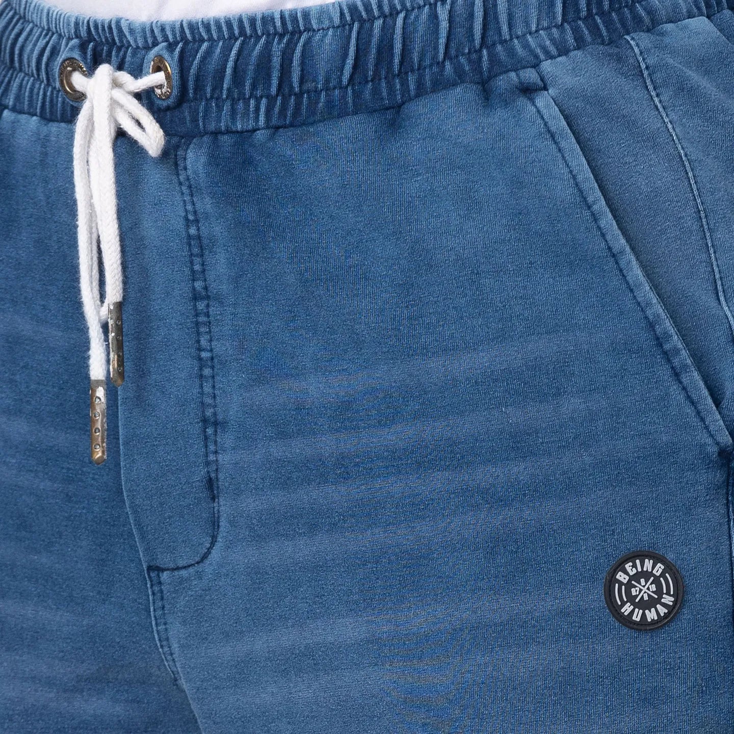 Blue Regular Fit Men's Track Pants by Being Human Clothing - Image 4