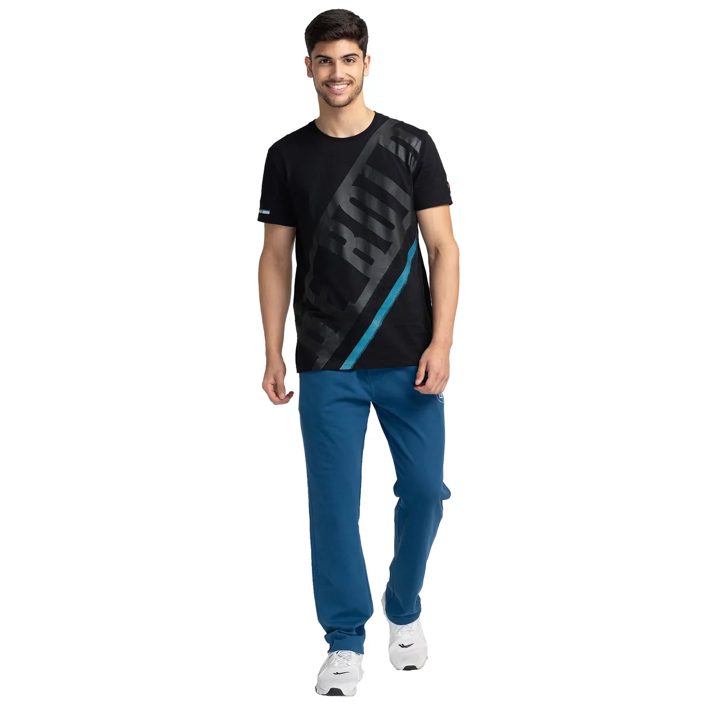 Blue Regular Fit Men's Track Pants by Being Human Clothing - Image 5