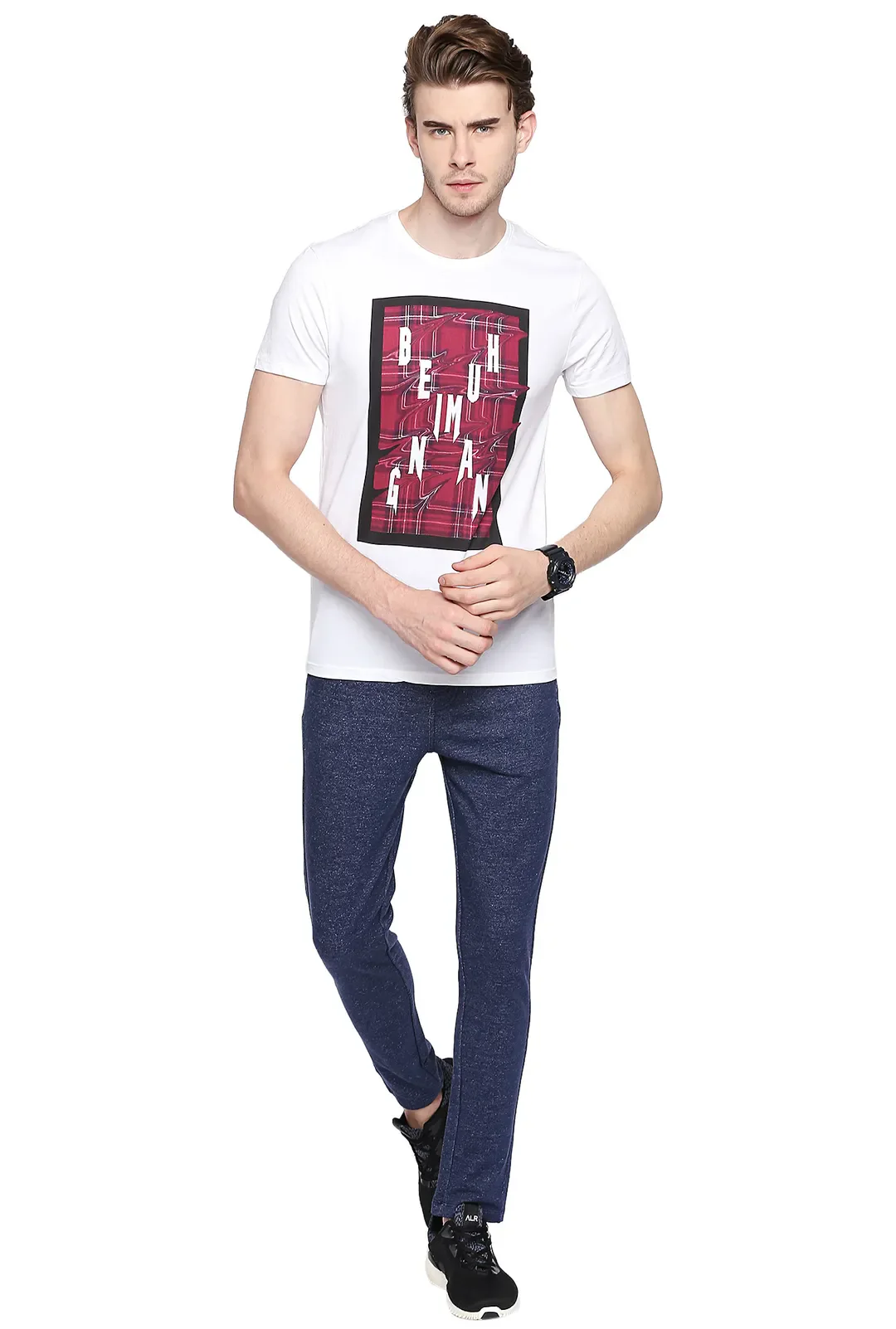 Blue Regular Fit Men's Track Pants by Being Human Clothing - Image 5