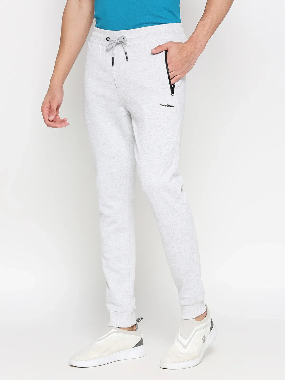 Beige Regular Fit Men's Track Pants by Being Human Clothing - Image 2