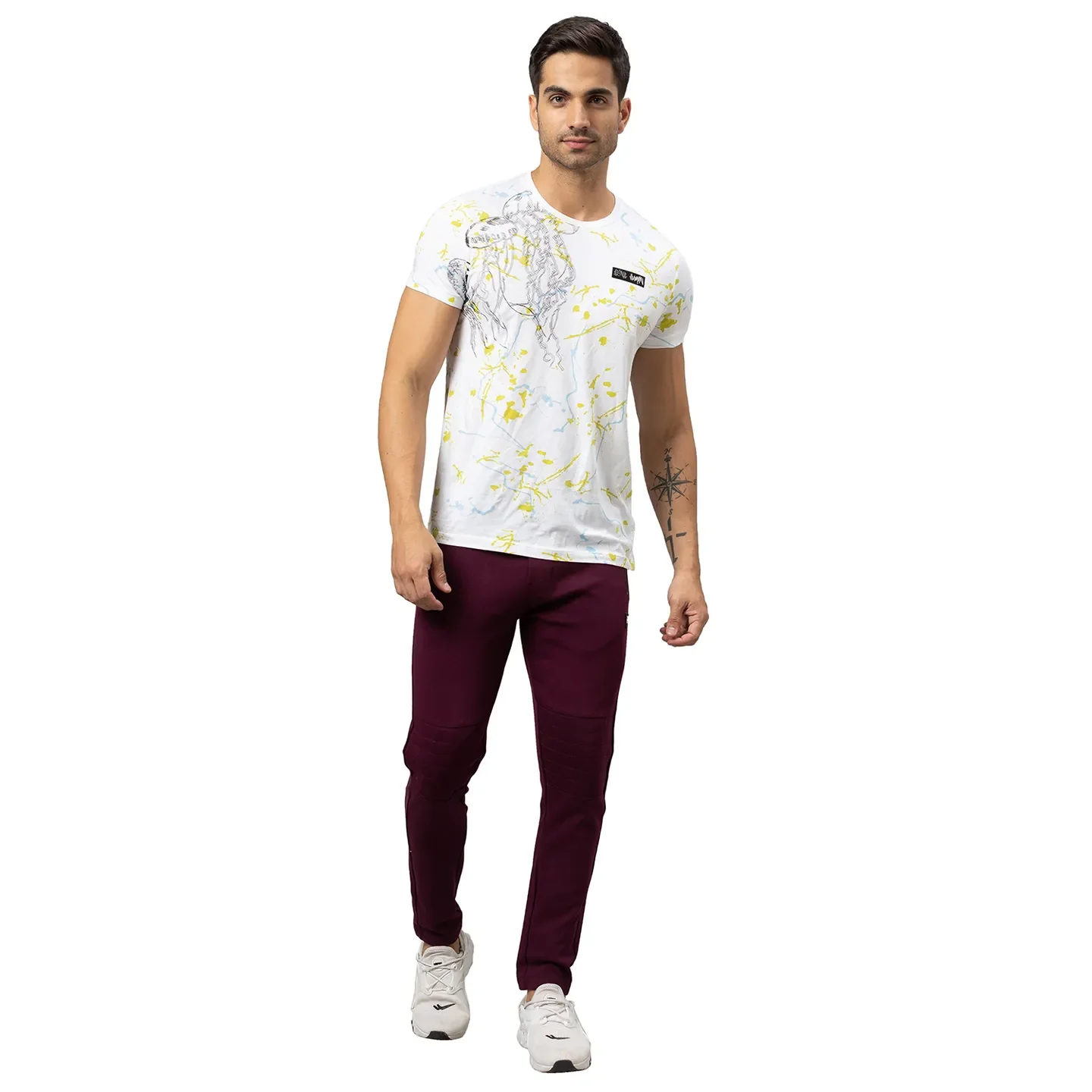 Purple Regular Fit Track Pants For Men By Being Human Clothing - Image 2