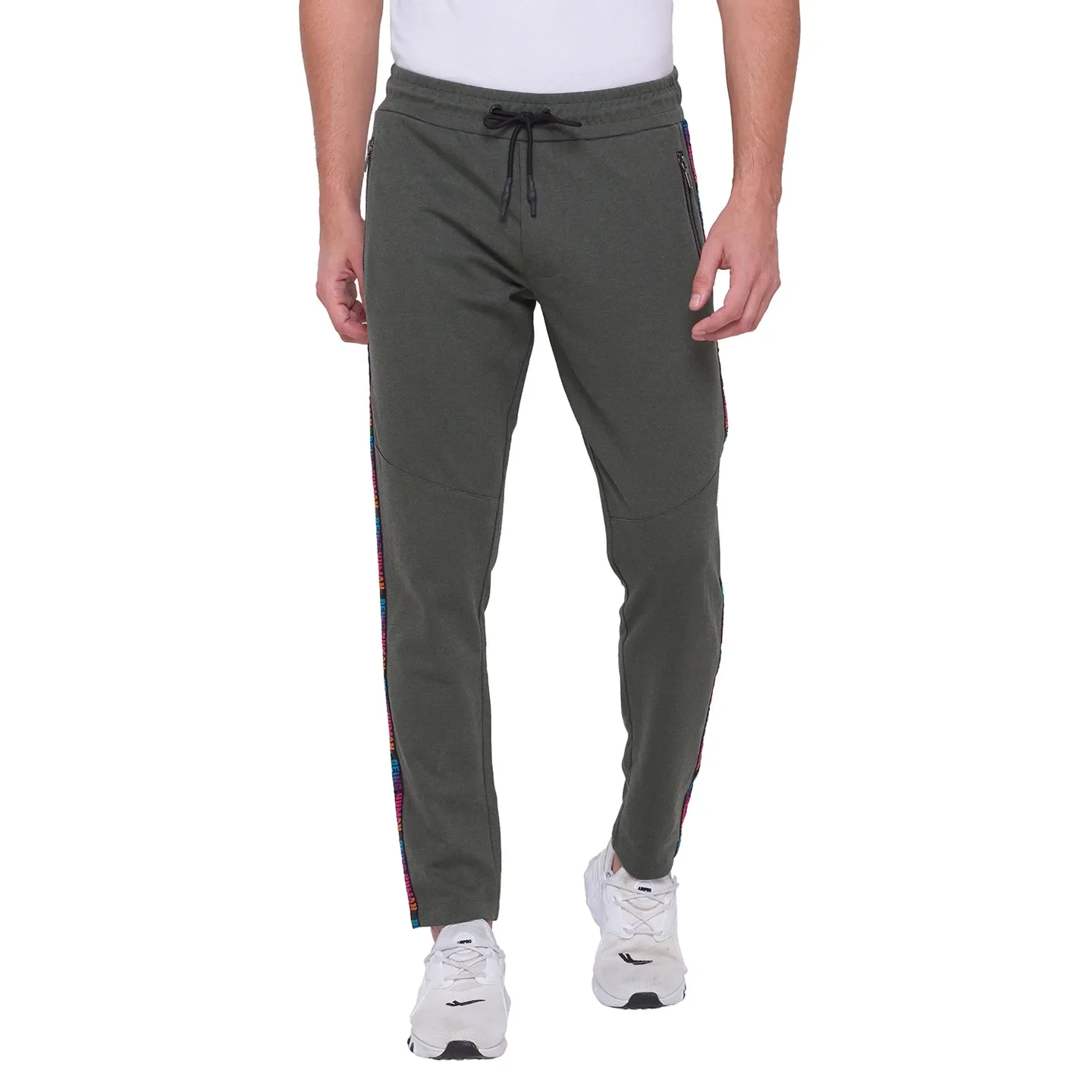 Forest Green Regular Fit Track Pants For Men By Being Human Clothing