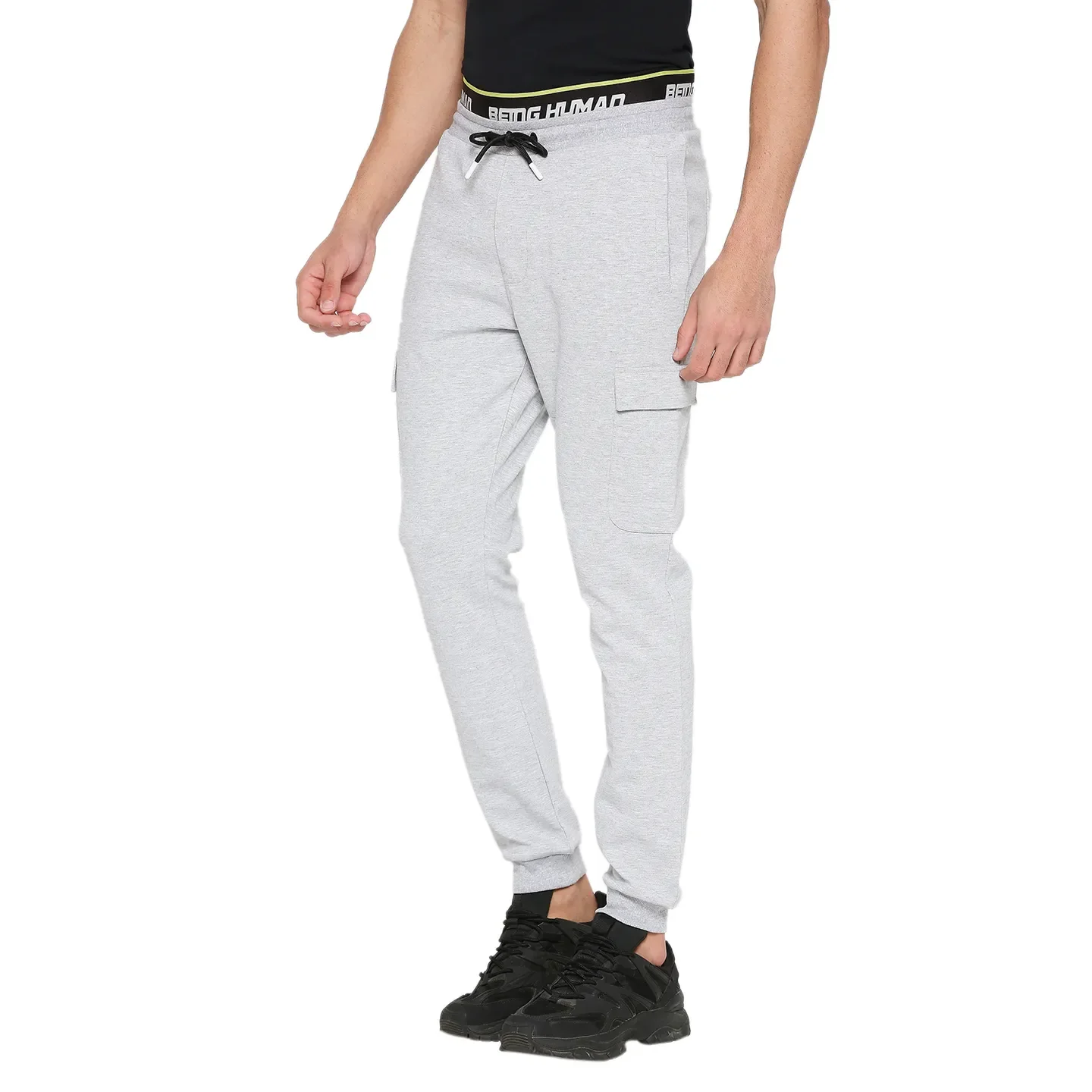 Grey Regular Fit Track Pants For Men By Being Human Clothing - Image 2