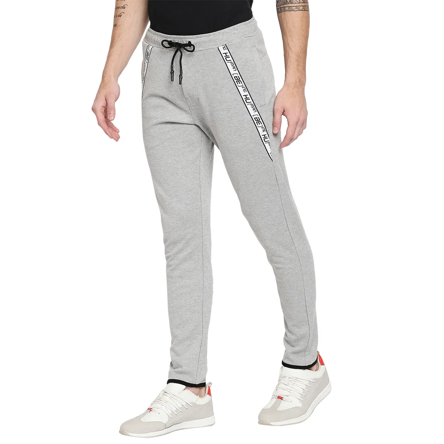 Grey Regular Fit Men's Track Pants by Being Human Clothing - Image 2