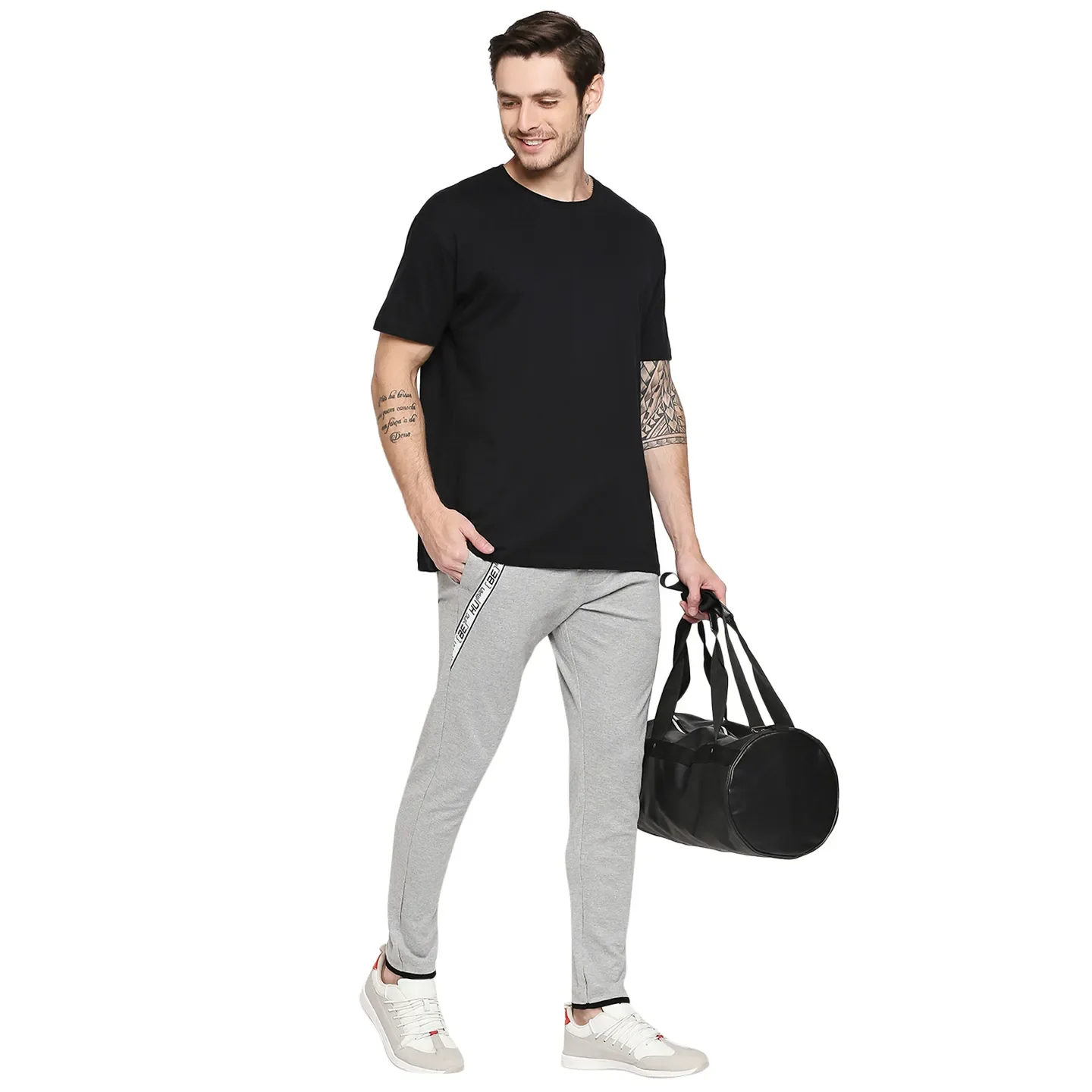 Grey Regular Fit Men's Track Pants by Being Human Clothing - Image 6