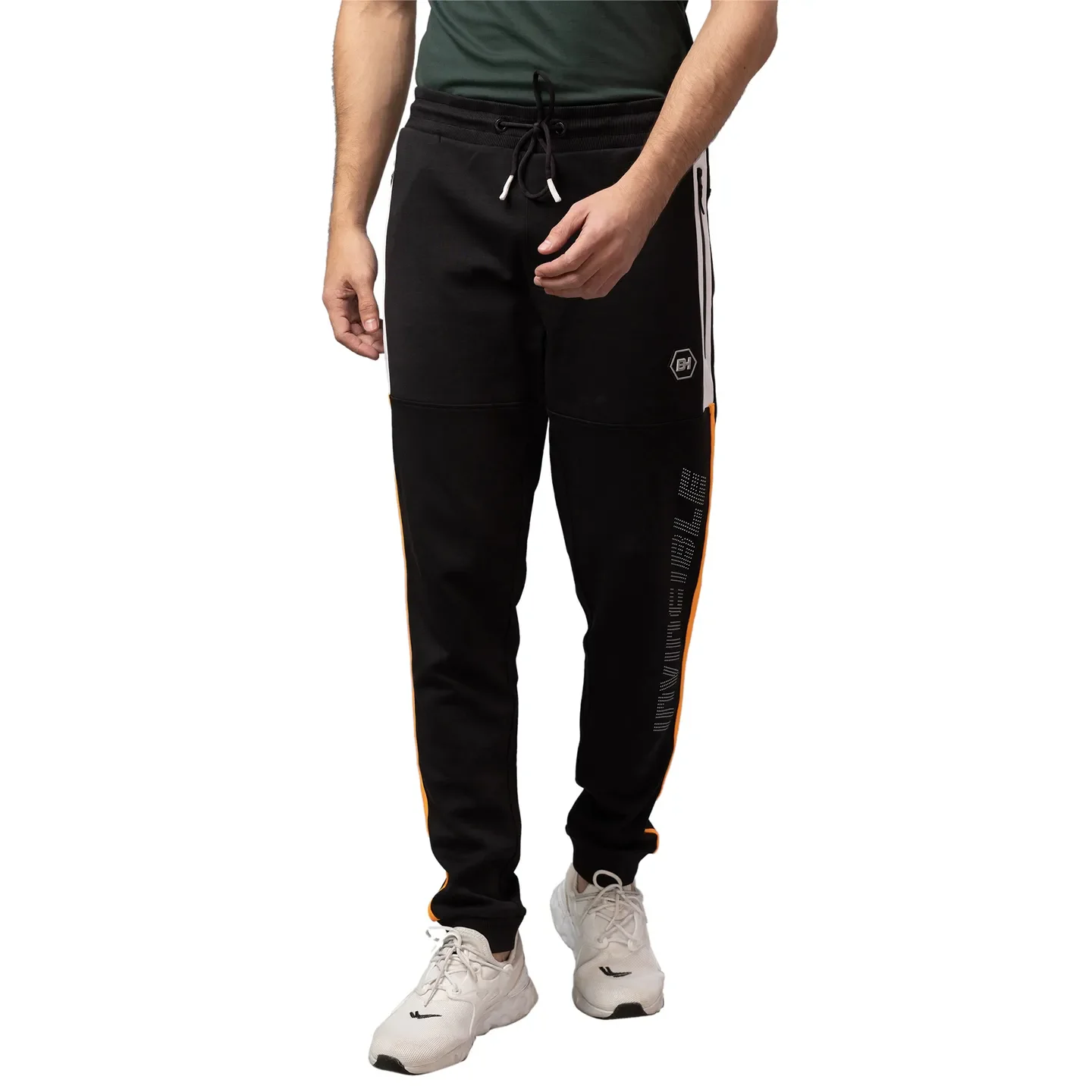 Black Regular Fit Men's Track Pants by Being Human Clothing