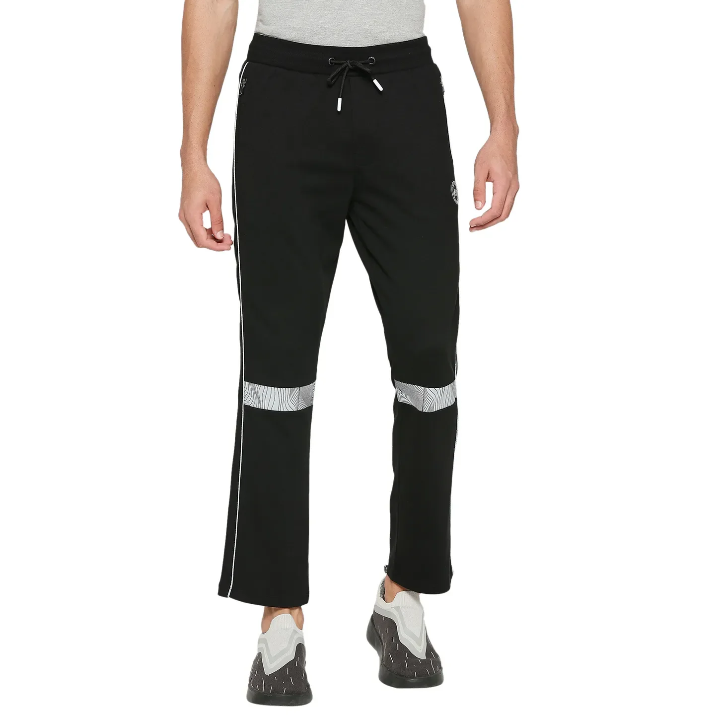 Jet Black Regular Fit Track Pants For Men By Being Human Clothing
